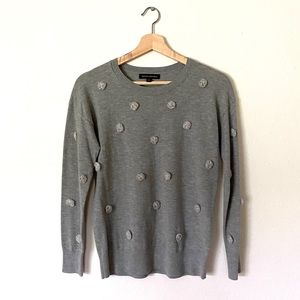 Banana Republic Grey Pom Pom Sweater